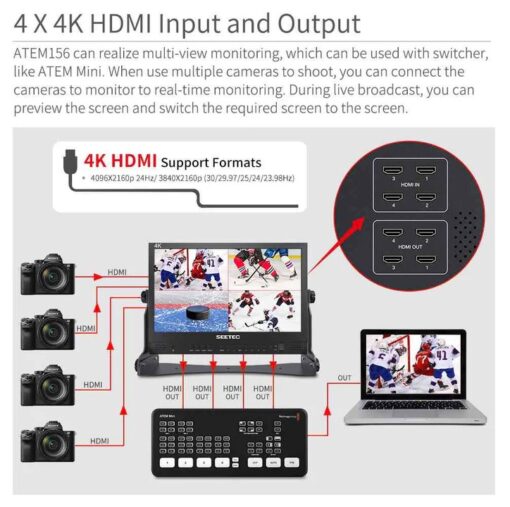 Feelworld SEETEC ATEM156 15.6" Live Streaming Broadcast Monitor - Image 4