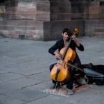man playing cello