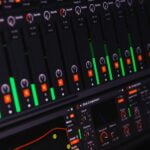 photo of black digital audio mixer
