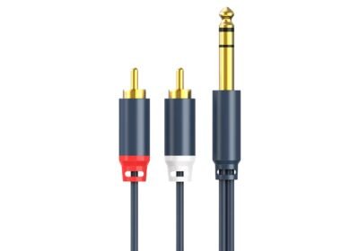 Cabletime 6.35mm to 2RCA Cable