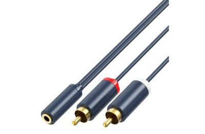 Cabletime AUX 3.5mm Female to 2RCA Male Cable Audio Y Adapter
